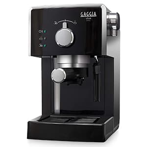 Macchina per il caffè nera Gaggia RI 8433/11 Viva Style su sfondo bianco